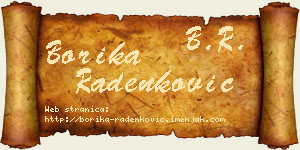 Borika Radenković vizit kartica